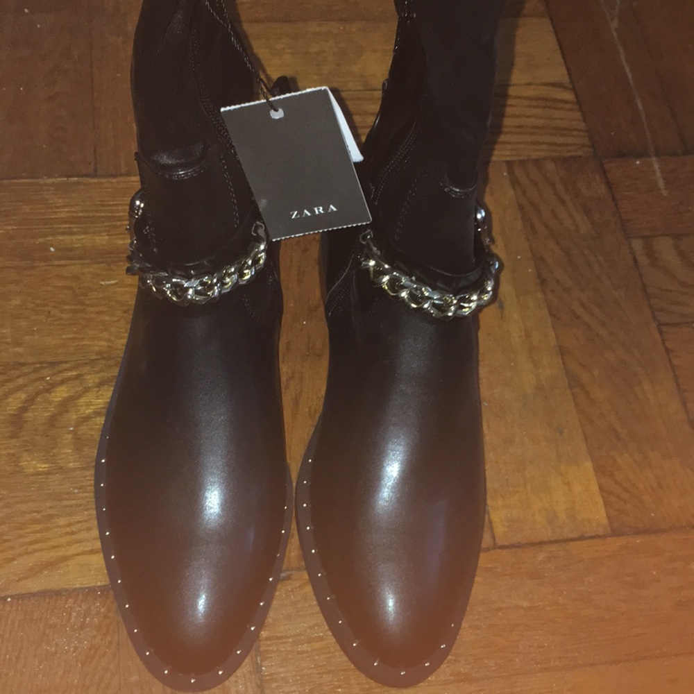 Zara black studded over the knee boots